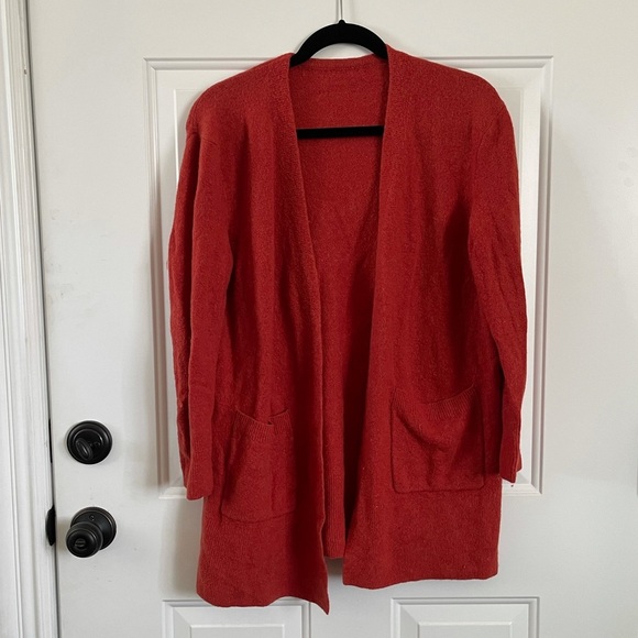 Madewell rust color open cardigan - Picture 4 of 8